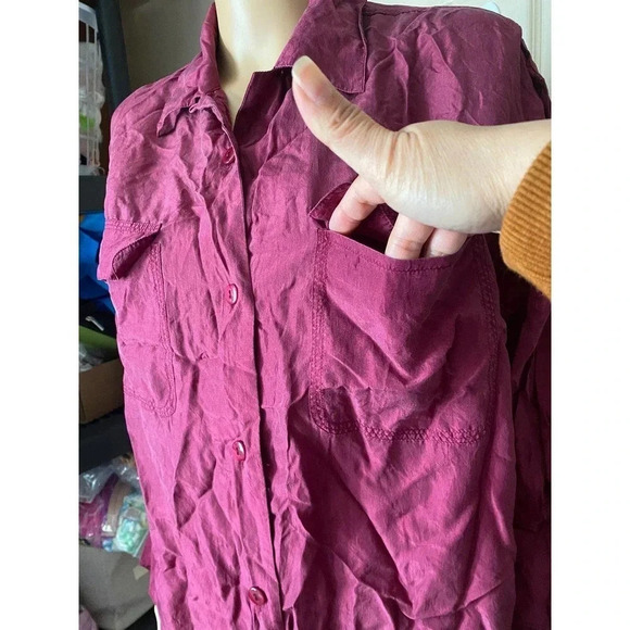 Weathervane 100% Silk Buttons Down Blouse Women Size M - Picture 5 of 5